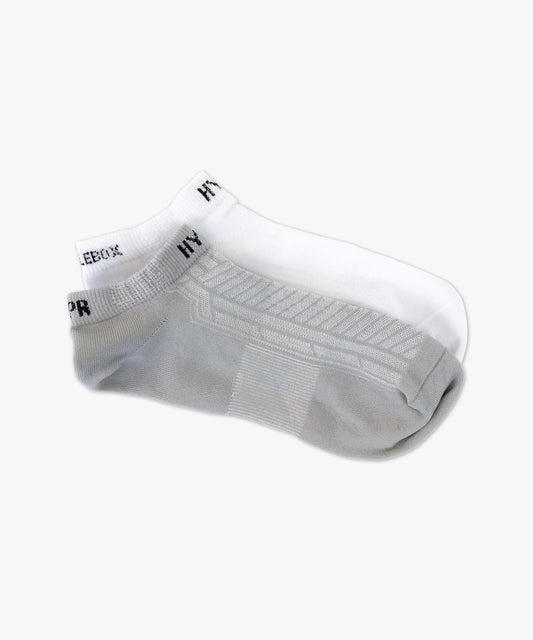 Hypr Socks 2 pack womens grey and white