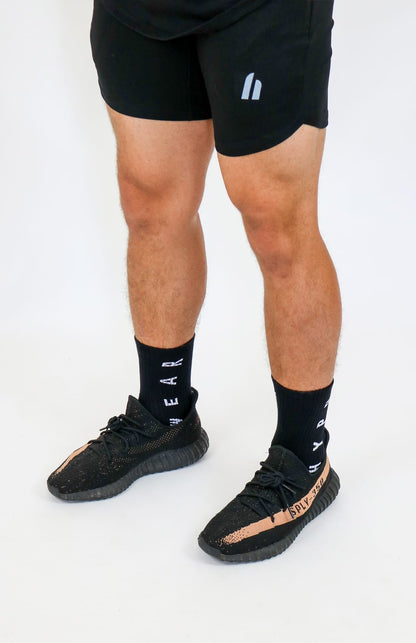 MuscleBox: Crew Socks 2 Pack (Black Assorted Designs)