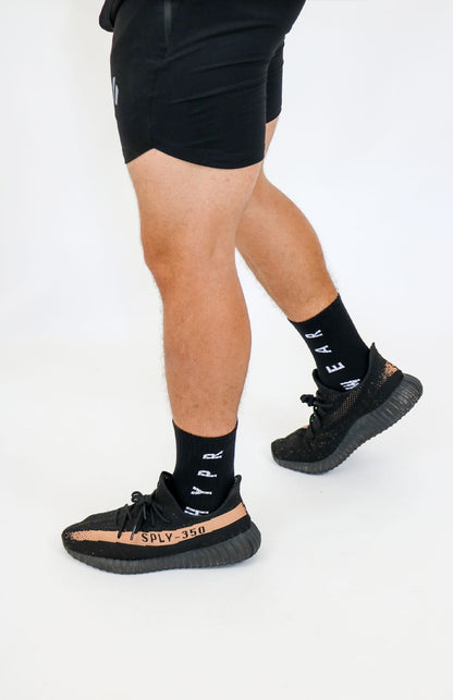 MuscleBox: Crew Socks 2 Pack (Black Assorted Designs)